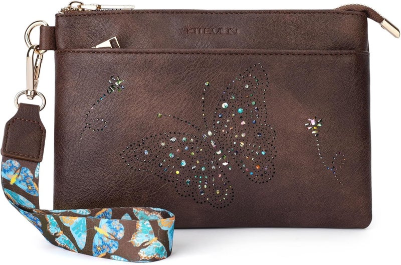 KITEVIUN Wristlet Wallets Clutch Purses for Women, Slim RFID Blocking Cell Phone Wallet Purse with Credit Card Holder - Image 1